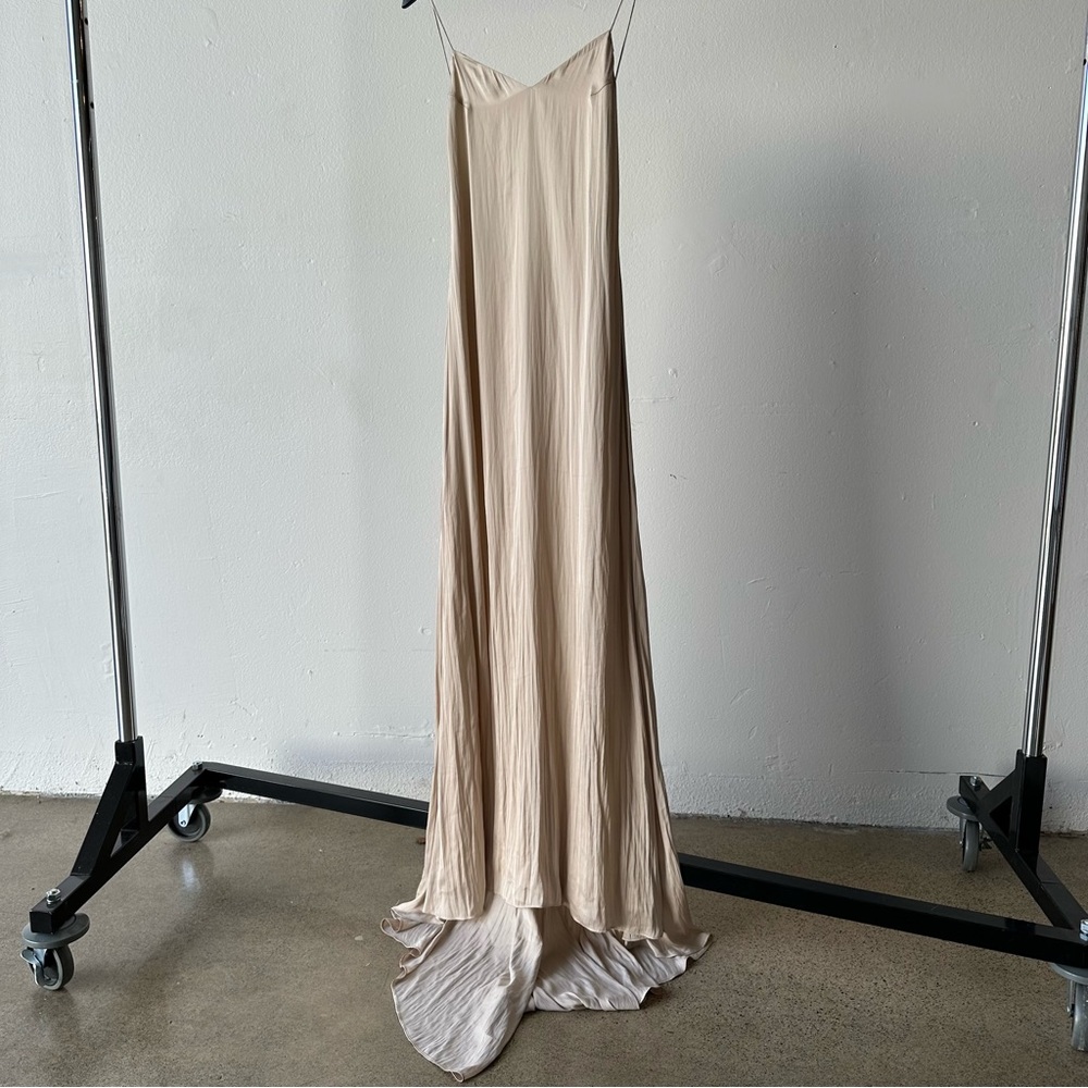 Beautiful slip backless gown with train